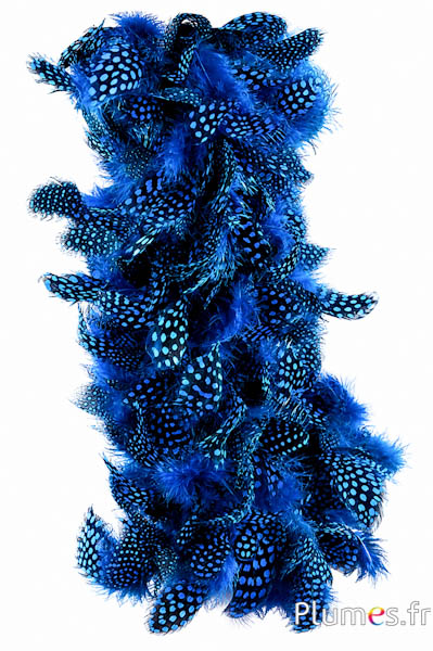 Boa van parelhoenveren - Ø 10-12 cm - turquoise